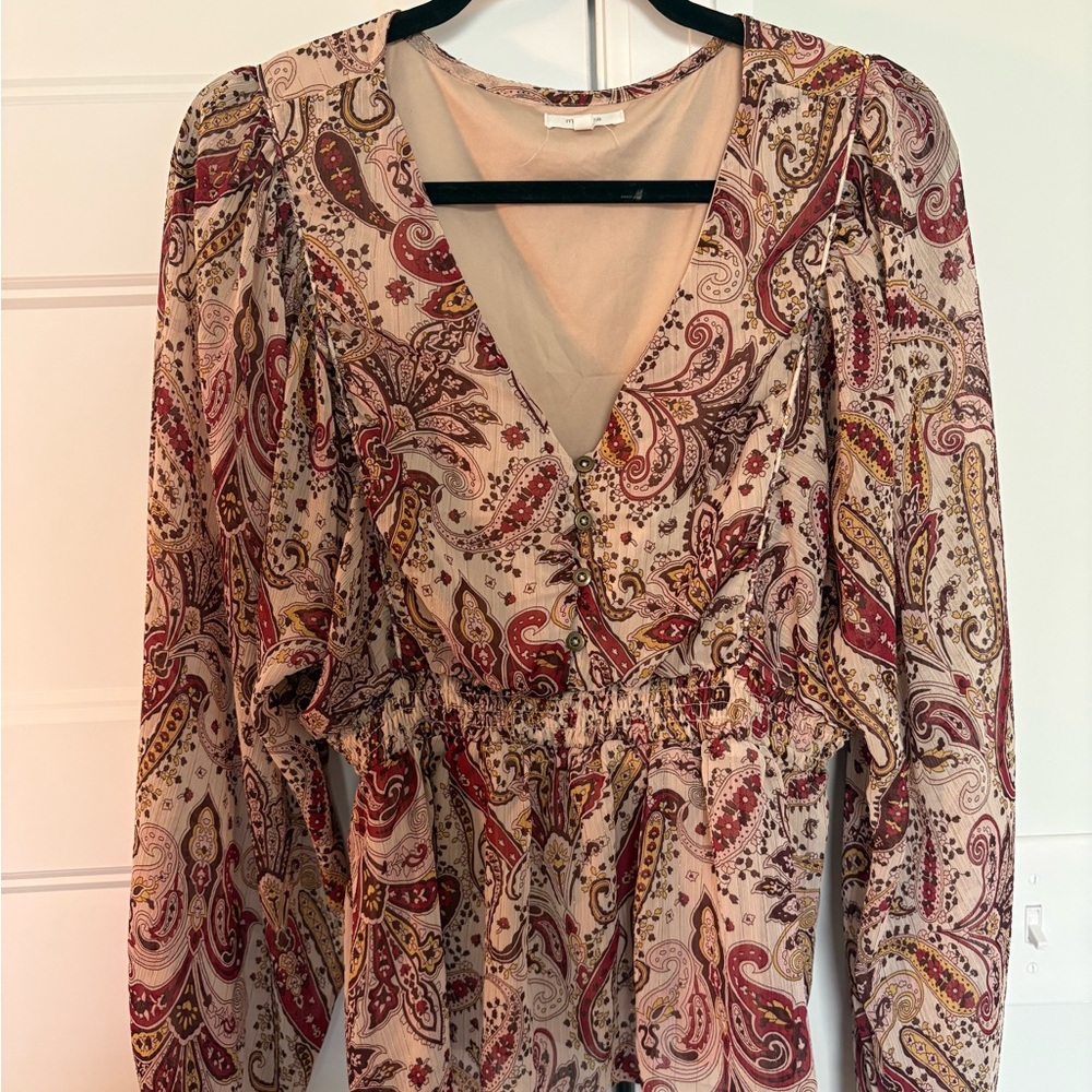 Paisley Long Sleeve Blouse